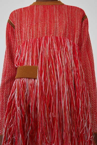 Shop Acne Studios Herringbone-weave Sweater Red/brown