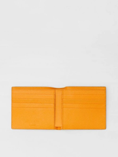 Shop Burberry Leather International Bifold Wallet In Bright Orange