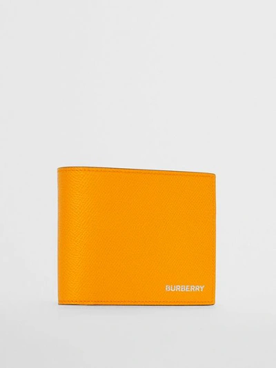 Shop Burberry Leather International Bifold Wallet In Bright Orange