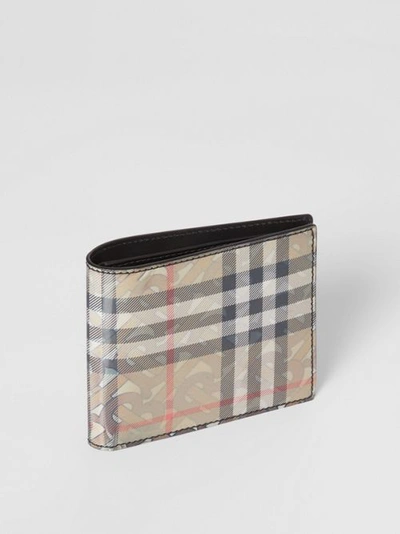 Shop Burberry 3d Print International Bifold Wallet In Archive Beige