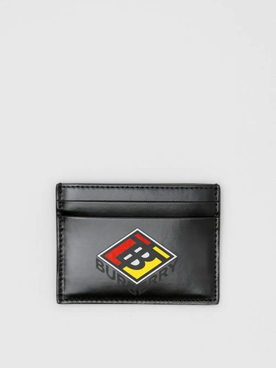 Shop Burberry Logo Graphic Canvas Card Case In Black