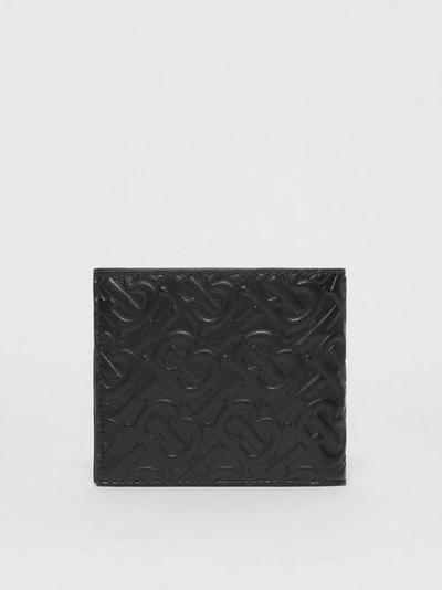 Shop Burberry Monogram Leather International Bifold Wallet In Black