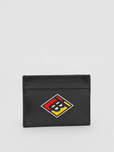 Shop Burberry Logo Graphic Canvas Card Case In Black