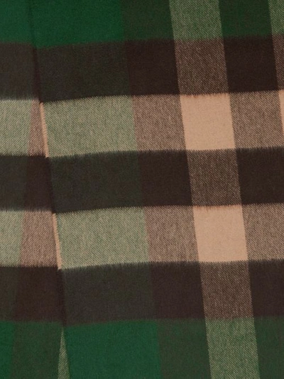 Shop Burberry Check Cashmere Scarf In Dark Pine Green