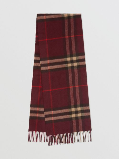 burgundy burberry scarf
