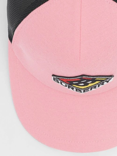 Shop Burberry Logo Graphic Baseball Cap In Pink