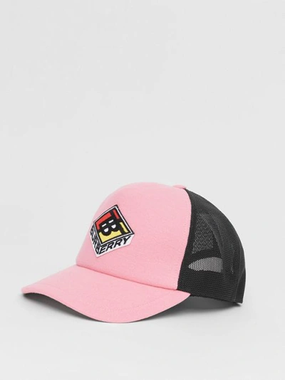 Shop Burberry Logo Graphic Baseball Cap In Pink