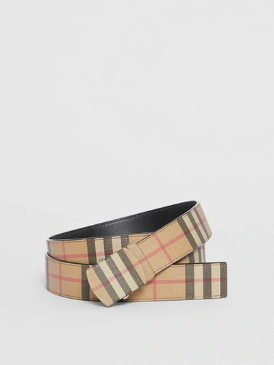 Shop Burberry Vintage Check E-canvas Belt In Archive Beige