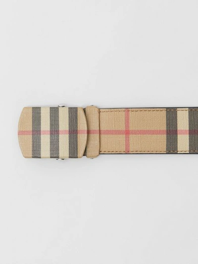 Shop Burberry Vintage Check E-canvas Belt In Archive Beige