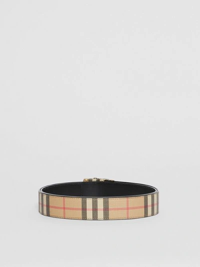 Shop Burberry Vintage Check E-canvas Belt In Archive Beige