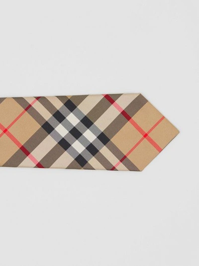 Shop Burberry Classic Cut Check Silk Tie In Archive Beige