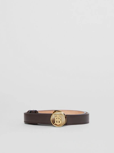 Shop Burberry Monogram Motif Leather Belt In Deep Brown