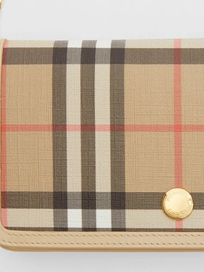 Shop Burberry Vintage Check E-canvas Phone Wallet With Strap In Beige