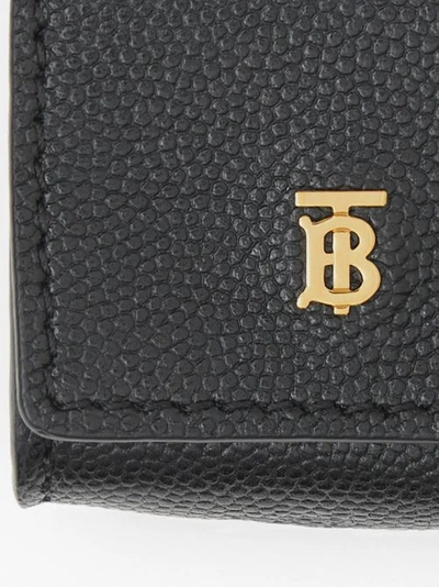 Shop Burberry Grainy Leather Airpods Case In Black