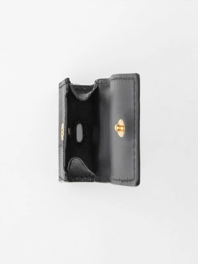 Shop Burberry Grainy Leather Airpods Case In Black