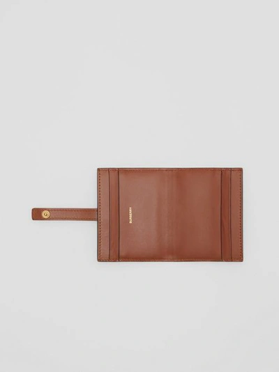 Shop Burberry Monogram Stripe E-canvas Fold In Bridle Brown