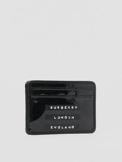 Shop Burberry Tape Print Laminated Card Case In Black