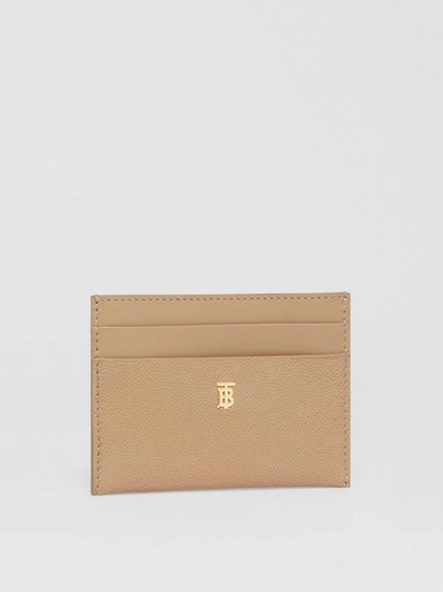 Shop Burberry Monogram Motif Leather Card Case In Archive Beige