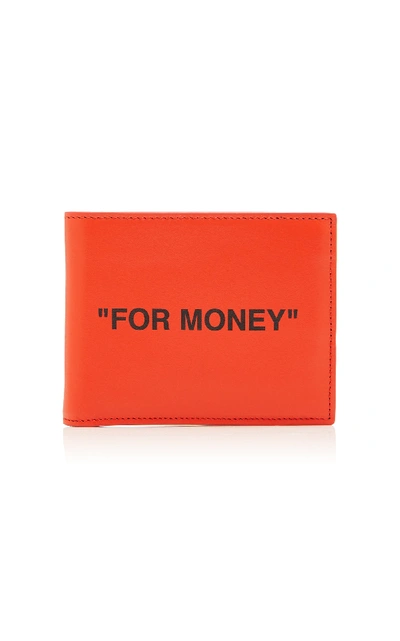 Shop Off-white Printed Leather Wallet In Orange