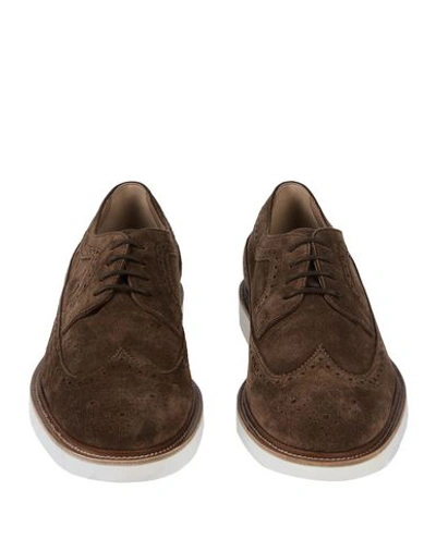 Shop Tod's Man Lace-up Shoes Brown Size 10 Soft Leather