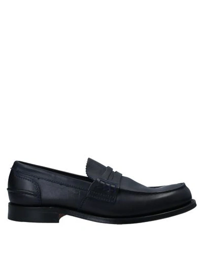 Shop Church's Man Loafers Midnight Blue Size 7 Soft Leather In Dark Blue