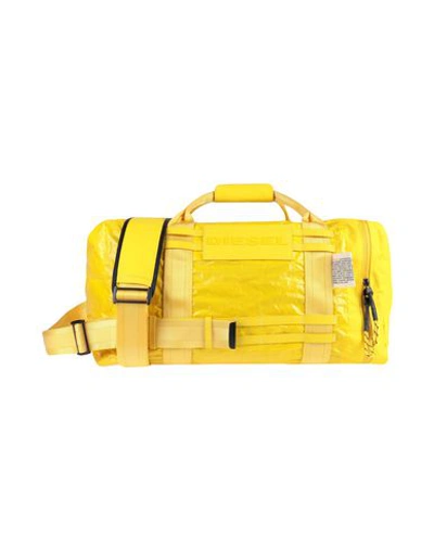 Shop Diesel Travel & Duffel Bag In Yellow