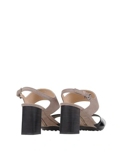 Shop Tod's Woman Sandals Dove Grey Size 7.5 Leather