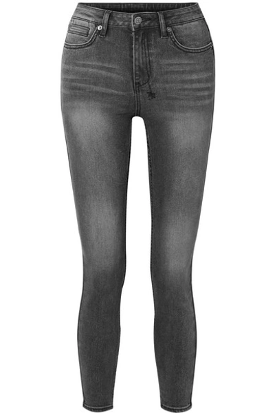 Ksubi Spray On Throwblack Cropped Mid-rise Skinny Jeans In Black
