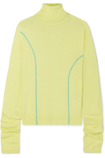 Shop Andersson Bell Knitted Turtleneck Sweater In Pastel Yellow