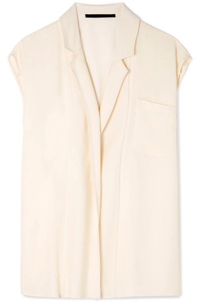 Shop Haider Ackermann Wrap-effect Draped Crepe De Chine Top In Cream