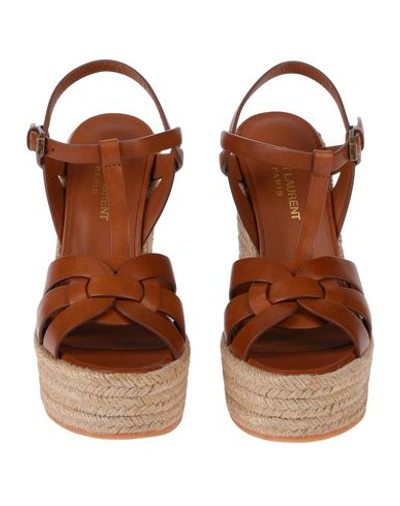 Shop Saint Laurent Sandals In Tan