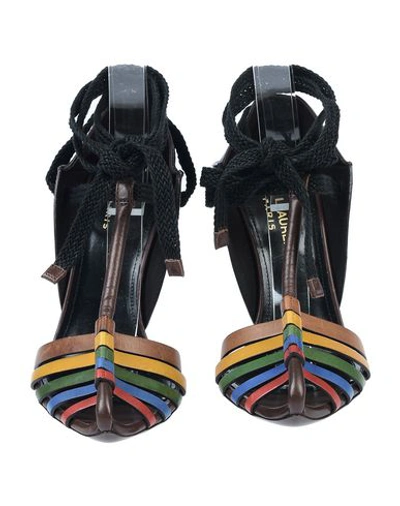 Shop Saint Laurent Sandals In Cocoa