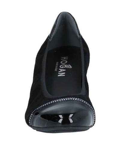 Hogan Woman Ballet Flats Black Size 5 Leather In Black