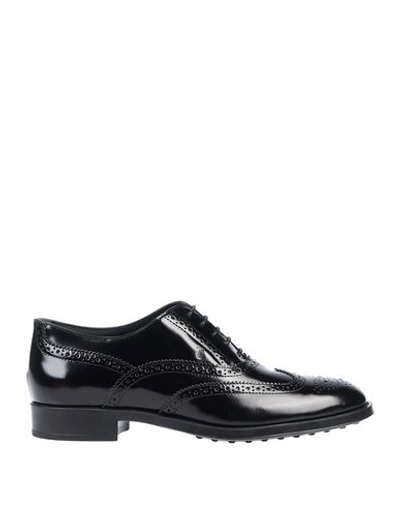 Shop Tod's Lace-up Shoes In Black