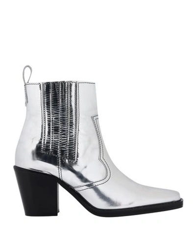 Shop Ganni Ankle Boot In Silver