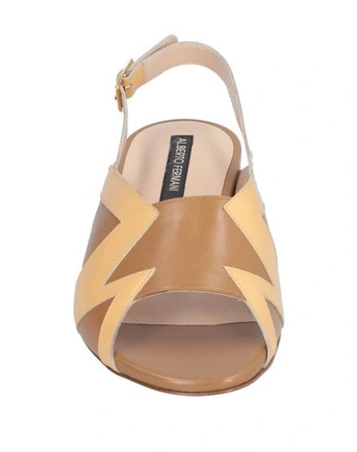 Shop Alberto Fermani Sandals In Camel