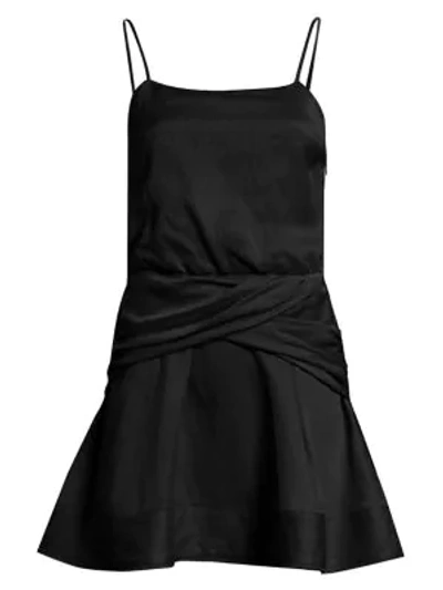Shop Derek Lam 10 Crosby Cami Flounce Mini Dress In Black