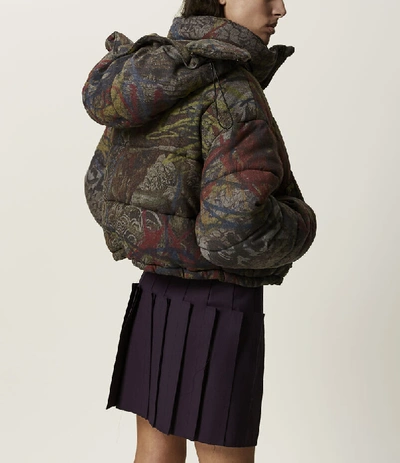 Shop Vivienne Westwood Puffa Coat New Tapestry Hunt Fire