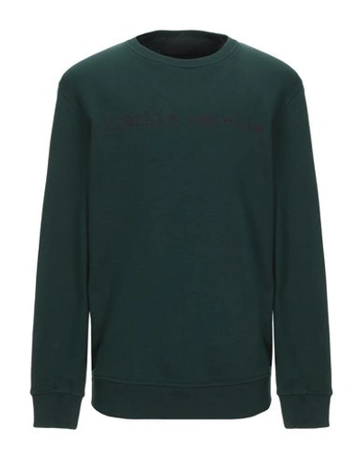 Shop Frankie Morello Man Sweatshirt Green Size S Cotton