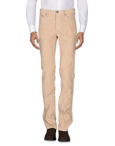 Shop Burberry Pants In Camel
