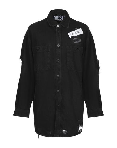diesel black denim shirt