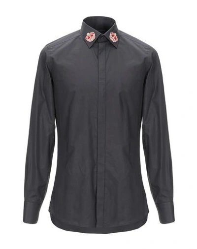 Shop Dolce & Gabbana Man Shirt Black Size 15 ½ Cotton, Viscose, Metallic Fiber, Polyamide