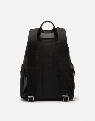 Shop Dolce & Gabbana Nylon Vulcano Backpack With Tape Logo Print In Black