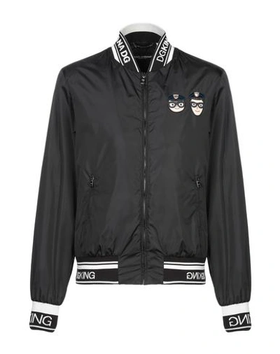 Shop Dolce & Gabbana Man Jacket Black Size 48 Polyester, Polyurethane, Viscose, Silk, Elastane