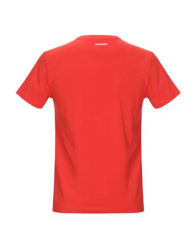 Shop Bikkembergs Man T-shirt Red Size L Cotton, Elastane