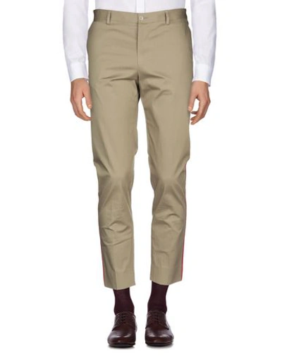 Shop Dolce & Gabbana Man Pants Military Green Size 38 Cotton, Polyester, Elastane