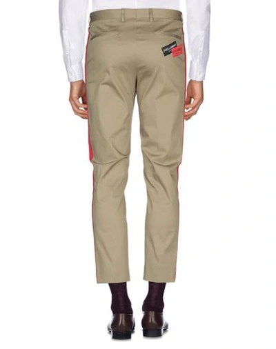 Shop Dolce & Gabbana Man Pants Military Green Size 38 Cotton, Polyester, Elastane