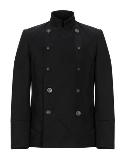 Shop Tom Rebl Double Breasted Pea Coat In Black