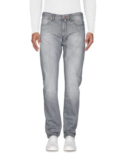 Shop Incotex Man Denim Pants Light Grey Size 29 Cotton