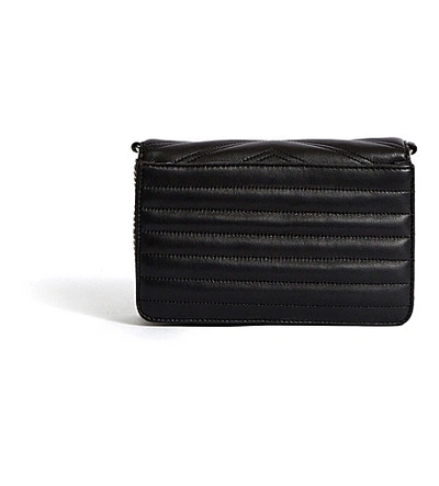 Shop Allsaints Justine Small Leather Cross-body Bag In Black